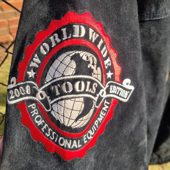 Snap On Tools 2008 Special Edition Choco Black Suede Zip Jacket Men's 2XL READ - Picture 6 of 15
